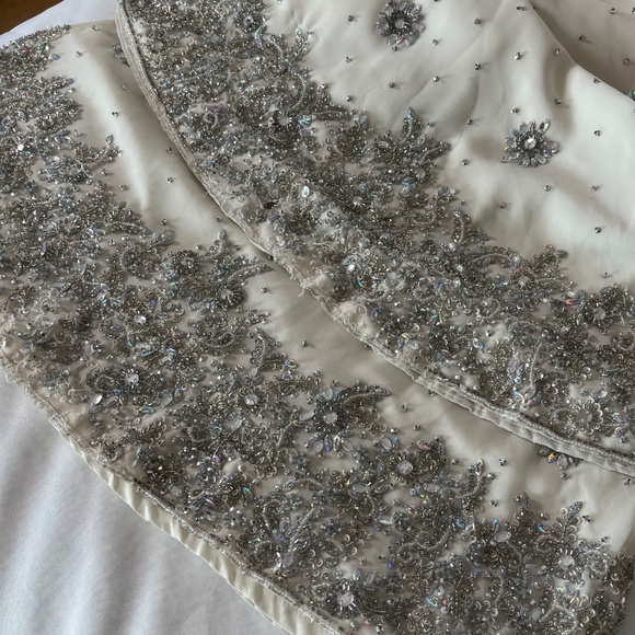 3 pc beaded cocktail palazzo, tank, scarf outfit. Size Small. Sold as set. - Picture 8 of 16